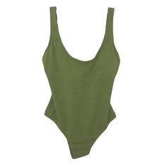 Kona Sol Women's One Piece Swimsuit Textured Green Lined Size Xl New Without Tags Green Stretch Summer Bodysuit, Cotton Bodysuit For Beach Season, Cotton Beachwear Bodysuit For Beach, Beachwear Cotton Bodysuit For The Beach, Cotton Beachwear Bodysuit, Casual Green Bodysuit With Lined Body, Casual Lined Green Bodysuit, Casual Green Lined Bodysuit, Beach Cotton One-piece Bodysuit