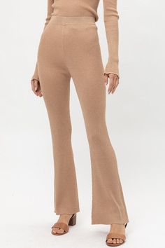 METALLIC SWEATER PANTS MODEL SIZE: Height 5' 9", Bust 32", Waist 23.5", Hips 43.5" Flared Bottoms, Pants Model, Metallic Sweater, Flare Pant, Buy One Get One Free, Best Yoga, Sweater Pants, Neutral Color, New Wardrobe