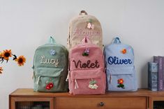 Personalized Kids Corduroy Backpack, Custom Kids Toddler School Bag Toddlers Gift backpack Birthday Monogram Backpacks Book Bags Name Children's Baby's Preschool Cute Mini Girls Boys Dimensions: 40cm/(15.6in)x28cm/(11in)x12cm(5in) Width: 11 inches Heigth: 16 inches Thickness: 5 inches Personalized backpack with custom monogram, perfect as a unique gift for toddlers and kids suitable for boys and girls in preschool or daycare Spacious interior with multiple compartments for books, diapers, and ot Cute Student Backpack With Letter Print, Cute School Bag With Letter Print, Pink Casual Backpack For Gift, Pink Casual Backpack For Gifts, Casual Pink Backpack For Gift, Cute Canvas Bags For Back To School, Trendy Backpack For End Of School Year Gift, Cute Bags With Letter Embroidery For Everyday Use, Cute Bag With Letter Embroidery