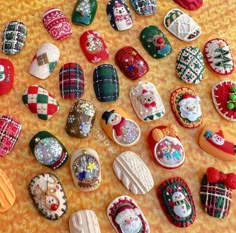 Vintage Christmas Nail Designs, Christmas Cookie Nails, Korean Christmas Nails, Nails Navidad, Iris Nails, Xmas Nail Designs, Nail Christmas, Nail Noel, Xmas Nail