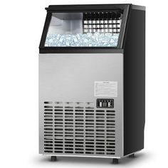 an ice machine is shown on a white background