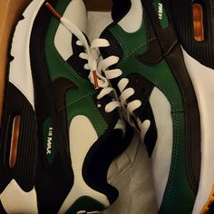 Nike Sneakers Air Max Size 6.5y Only Used Once Green White And Black Leather Air Max Cushioned Lace-up Sneakers, Leather Lace-up Sneakers With Air Max Cushioning, White Leather Sneakers With Air Max Cushioning, White Sole Leather Sneakers With Air Max Cushioning, Leather Sneakers With Air Max Cushioning And White Sole, Casual Nike Air Max Leather Lace-up Shoes, Low-top Leather Sneakers With Air Max Cushioning, Leather Low-top Sneakers With Air Max Cushioning, Synthetic Lace-up Skate Shoes With Air Max Cushioning