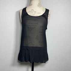 New, Aeo Top In Sheer Black. #342 Casual Black Sheer Tank Top, Sheer Top, American Eagle Outfitters, American Eagle, Womens Tops, Women Shopping, Black, Color