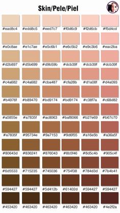 the color chart for skin / pele / piel