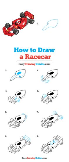 how to draw a race car with easy drawing guides on the front and back cover