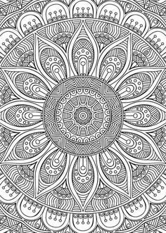 an intricate black and white coloring book page with lots of doodled designs on it