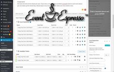 the event and espresso page is displayed in this screenshote screen shot