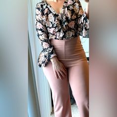 Tried On But Never Worn Out Tag Still On Size Us 10 Blush Pink High Waisted Wide Leg Stretchy Also Have In Size 8 On Another Listing 95% Polyester 5% Elastane Dusty Blush, High Waisted Pants, Business Casual, Blush Pink, Pant Jumpsuit, Wide Leg, Pants For Women, Blush, High Waisted