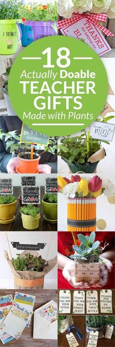 18 beautiful plant gifts for teachers with free printables, affordable teacher presents, perfect teacher appreciation centerpieces, easy teacher gifts, plant gifts, teacher appreciation gifts via @brendidblog Teacher Appreciation Centerpieces, Teacher Lunch, Teacher Presents, Easy Teacher Gifts, Diy Bookmark, Teachers Gifts, Realestate Marketing, Gifts Teacher