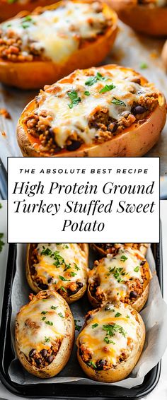 Image for High Protein Ground Turkey Stuffed Sweet Potato Ground Turkey Recipes For Lunch Healthy, Healthy Lunch Ideas Ground Turkey, Turkey Burger Meal Prep Ideas, Dinner Ground Turkey Recipes, Easy High Protein Instant Pot Recipes, Gluten Free Recipes With Ground Turkey, Protein Filled Dinner Recipes, Meal Prep For The Week Ground Turkey, Ground Turkey Protein Meals