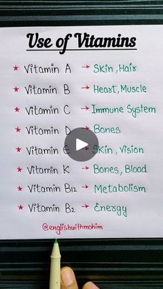 Body Vitamins, 10 Day Cleanse, Immune System Vitamins, Health Hacks, English Course, English Tips, Hair Vitamins, Vitamin K