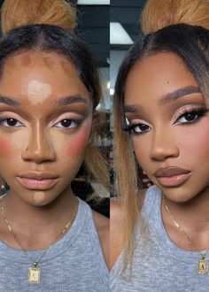 Soft Makeup Look Brown Skin, Selangie Arlene, Brown Glam Makeup, Makeup Black Skin, Glam Makeup Black Women, Feminine Contour, Flawless Face Makeup, Makeup Contour, Brown Girls Makeup