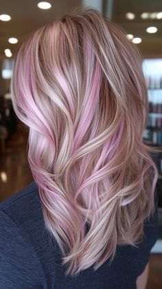 Rock a pink lemonade ombre that beautifully complements tan skin. Visit our page for tips on achieving this stunning style. Save this pin for ombre inspiration! Tags: #PinkLemonadeOmbre #HairColor #TanSkin Blonde And Lilac Hair Ombre, Long Hair With Pink Highlights, Light Brown Hair With Blonde And Pink Highlights, Hair Color Ideas Fun Colors, Blonde Hair With Purple Tips, Hair Color For Tan Skin, Highlights Subtle, Pink Hair Ideas, Pink Goddess