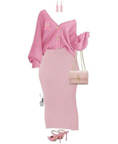 Monochrome Outfit Pink, Pink Church Outfits Black Women, Black Woman Easter Church Outfit, Easter Outfits Black Women Church, Chill Church Outfit, Pink Church Outfits, Pink Classy Outfits, Church Outfits Black Women, Pink Monochrome Outfit