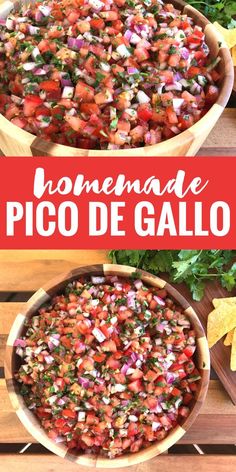 the homemade pico de gallo is ready to be eaten