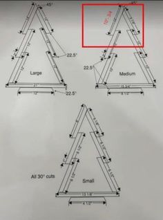 three different types of triangle shapes are shown