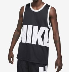 Nike Mens Basketball Tank Item Details Nike Dri-FIT Basketball Tank Mens Sizes: Small, Medium, Large or XL Color: Black with White Material: Polyester Scoop neckline Sleeveless Dri-FIT moisture-wicking, lightweight fabric 100% Authentic. Brand New with Tags Featured Items Check Out our other Nike items in the Real Deal Addict Brand Name Outlet  Trusted Seller - Buy with Confidence At Real Deal Addict Brand Name Outlet, all of our merchandise is 100% Authentic.  If you have a question or a concer Black Cotton Sportswear Tank Top, Black Cotton Tank Top For Sportswear, Black Cotton Tank Top Sportswear, Nike Sleeveless Streetwear Tops, Nike Sleeveless Tops For Streetwear, Nike Sporty Crew Neck Tank Top, Black Go-dry Tank Top For Sports Season, Black Dri-fit Tops For Streetwear, Black Moisture-wicking Crew Neck Tank Top