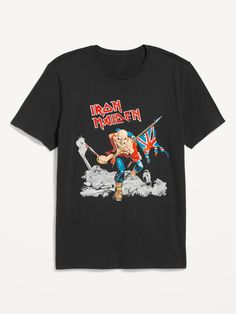 rib-knit crew neck short sleeves licensed graphic © 2024 - Iron Maiden relaxed fit hits below waist t-shirt uses our standard men's sizingmachine wash according to the care instruction label  . Best Holiday gift for , perfect T Shirts for Christmas! Pajamas Gift, Family Maternity, Iron Maiden, Rib Knit, Old Navy, Adult Outfits, Short Sleeves, Relaxed Fit, Crew Neck