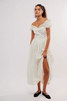 Something Special Drop-Waist Midi | Free People Simple White Dress, Dresses Sundresses, Medium Tv Show, Midi Dress Style, Technology Fashion, Midi Dress Casual, Dropwaist Dress, Mid Dresses, Puffed Sleeves