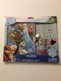 the frozen princess journal set is shown in its plastic package with instructions and pictures on it