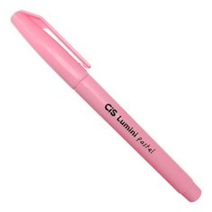 a pink pen with the words go jump in black writing on it's side