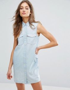 Robes | Robes de soirée, robes de bal de fin d'année et maxi robes | ASOS Jean Shirt Dress, Western Dress, Tall Dresses, Maxi Robes, Lightweight Dress, Denim Branding, Western Dresses, Featuring Dress, Jeans Dress