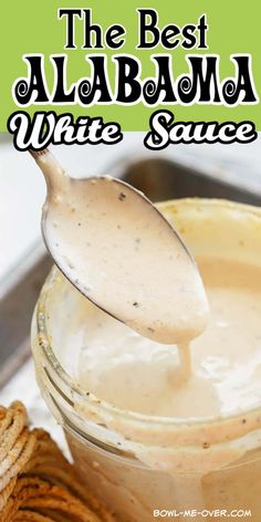 the best white sauce in a jar with a spoon