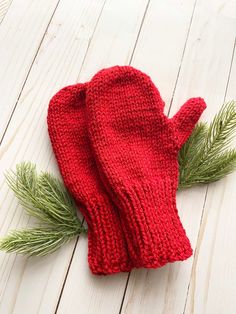 There is nothing like soft and cozy hand knit mittens! * Each set is hand knit and one of a kind * SMALLER SIZE FITS SMALL ADULT HAND OR SCHOOL AGED CHILD HANDS * Beautiful rich Christmas red color palette * 3.25" ribbed cuff is stretchy * Hand measures approximately 5.75" tall and   3" wide (also has some stretch) * Thumb measures approximately 2.5" tall * Knit on two needles and seamed on the side * Reinforced at top and at thumbs * Machine washable, dry flat Handmade Yarn Knitting Pattern For Winter, Winter Gift Knitting Pattern, Handmade Winter Knitting Pattern In Yarn, Hand Knitted Acrylic Yarn Knitting Pattern For Cold Weather, Handmade Winter Red Knitting Pattern, Handmade Red Winter Knitting Pattern, Winter Gift Crochet Knitting Pattern, Winter Crochet Knitting Pattern For Gift, Winter Crochet Knitting Pattern