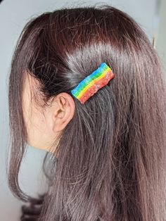 Realistic Sour Rope Candy Hair clips. Handmade to resemble rainbow candy ropes. LGBTQ+ flags available upon request :) Candy Hair Clips, Rope Hair, Candy Food, Candy Hair, Rainbow Candy, Lgbtq Flags, Custom Flags, Colorful Hair, Sugar Rush