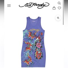 Super Cute Ed Hardy Dress For Summer. New With Tags, Never Worn Before. Ed Hardy Dress, Dress For Summer, Tank Top Dress, Ed Hardy, Fit Inspo, Top Dress, Fitness Inspo, Dress Brands, Colorful Dresses