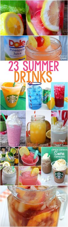 the collage shows different types of drinks