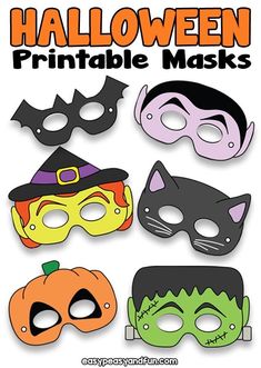 halloween printable masks for kids to make them look like they're on the go