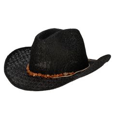 Women's woven paper straw cowboy with layered beaded and faux suede band Features: Colors: Black & Natural Materials: 100% Paper Brim Size: 3.5" Women's One Size: 57cm Wide Brim Hat Summer, Sand Collection, San Diego Hat, Fall Hats, Hat Clips, Tractor Supply, Woman Weaving, Woven Paper, Dress Hats