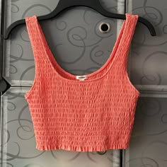 In Brand New Condition, Worn Once. Size S. Has Decent Stretch. Length From Armpit To Hem Is About 6 Inches. Casual Pink Crop Top For Day Out, Pink Scoop Neck Crop Top For Summer, Pink Scoop Neck Crop Top For Spring, Casual Pink Cropped Tank Top, Older Outfits, Black Halter Crop Top, Baby Tank Tops, Striped Tube Top, Baby Tank