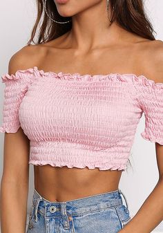 Diy Crop Top, Beachy Outfits, Cute Skirt Outfits, Off Shoulder Crop Top, Junior Outfits, Shoulder Crop Top, Girly Outfits