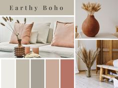 the color scheme is earthy boho