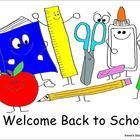 a welcome back to school sign with an apple and pencils