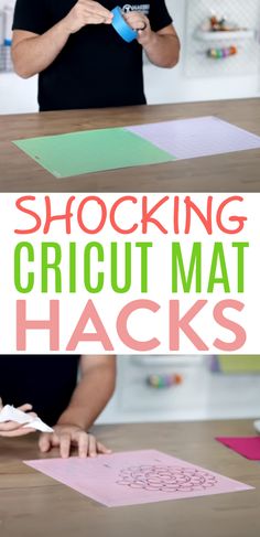 a man is making a paper craft with the words shocking cricut mat hacks