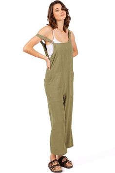 Lana Roux Crop Wide-Leg Linen Jumpsuit – Pink Ice Casual Vacation Jumpsuits And Rompers With Adjustable Straps, Casual Jumpsuits And Rompers With Adjustable Straps For Vacation, Summer Loungewear Overalls With Pockets, Cotton Overalls With Adjustable Straps For Beach, Summer Overalls With Pockets For Loungewear, Casual Cotton Jumpsuits And Rompers With Tie Straps, Summer Solid Jumpsuits And Rompers With Adjustable Straps, Casual Solid Jumpsuits And Rompers With Adjustable Straps, Casual Jumpsuits And Rompers With Adjustable Straps