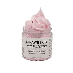 Strawberry Milkshake Whipped Soap reminds us of one of our favorite desserts! This whipped soap smells yummy and will leave skin moisturized and feeling fresh! Our whipped soaps come with a scoop to keep the water out, to preserve the quality! All it takes is one or two scoops, rub all over, to form a lather and rinse off... a little goes a long way! net wt. 4oz Size: Net wt.4oz.  Color: Pink. Desserts Strawberry, Strawberry Soap, Homemade Body Care, Whipped Body Cream, Essential Oils For Kids, Strawberry Milkshake, Whipped Soap, Body Hacks, Strawberry Milk