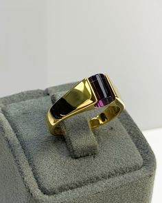 Amethyst Men Ring, Man Pinky Ring, Cylinder Genuine Gemstone, Stylish Gold Silver Ring, Handmade Jewelry, Best Gift for Him ◎ Details ◎ ○ Material 14K Solid Gold or 925 Sterling Silver Weight of Ring : approx 7.00 gr Height of Ring : approx 6.15 mm Width of Band : approx 6.80 mm ○ Upgrade to Solid 18K Gold, please click the link below: https://www.etsy.com/listing/962826004 ○ Gemstone Natural Amethyst Stone approx. 6.80 mm x 6 mm approx. 1 ct Made to Order HANDMADE ITEM ○ For Men Collection : ht Modern Gold Ruby Ring With Polished Finish, Modern Gold Ruby Ring For Anniversary, Modernist Open Band Rings For Formal Occasions, Modernist Wide Band Ring For Formal Occasions, Modern Open Ruby Ring For Anniversary, Formal Polished Open Ruby Ring, Gold Ruby Ring With Tension Setting For Formal Occasions, Modern Gold Amethyst Ring, Modern Hallmarked Amethyst Ring For Formal Occasions