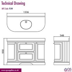 the technical drawing for a bathroom sink