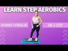 a woman standing on a balance board with the words learn aeroics in front of her