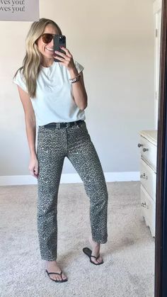 Favorite leopard pants of 2024! Obsessed with this outfit! Get the links to these pants, this versatile white shirt, and all my accessories here! Leopard Pants, White Shirt