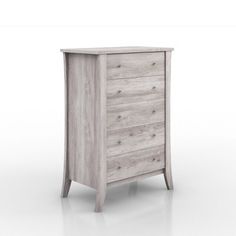 a white chest of drawers on a white background