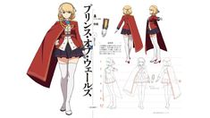 an anime character is dressed in red and white clothing with long sleeves, capes, and boots