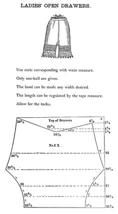 the pattern for ladies's shorts is shown in black and white, with an image of