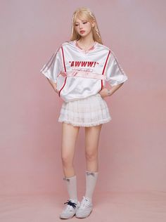 ❤oversized loose sporty top + long pants❤︎
⚠This item will take 15 days to ship. Sporty Japanese Fashion, Sporty Poses, Girly Sporty Outfits, Y2k Athleisure, Girly Streetwear, Bubble Outfit, Feminine Streetwear, Sanrio Fashion, Sporty Streetwear