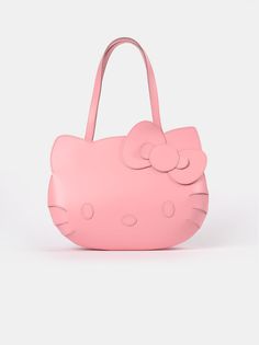 Hello Kitty Face Leather Tote Bag In Pink Icing Hello Kitty Face, Hello Kitty Purse, Pink Icing, Hello Kitty Bag, Cute Hello Kitty, Pink Hello Kitty, Girl Closet, 15th Anniversary, Hello Kitty Items