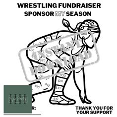 an image of a coloring page for the wrestling fundraiser sponsor my season thank you for your support